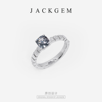 JACKGEM珠宝 原创银岛解构 灰色尖晶石戒指情侣对戒宝石戒指女I3