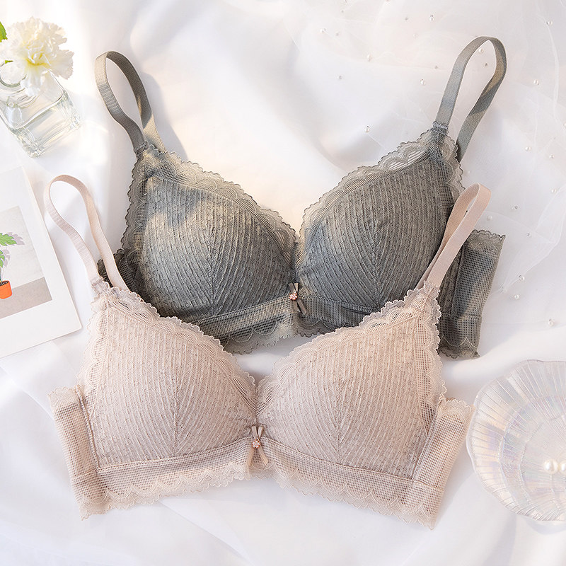 莫代尔内衣女bra防下垂上托透气聚拢文胸薄款大胸显小胸罩无钢圈
