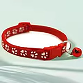 宠物铃铛项圈脚印脖圈小型宠物装 饰圈可调节狗狗猫咪宠物用品项圈