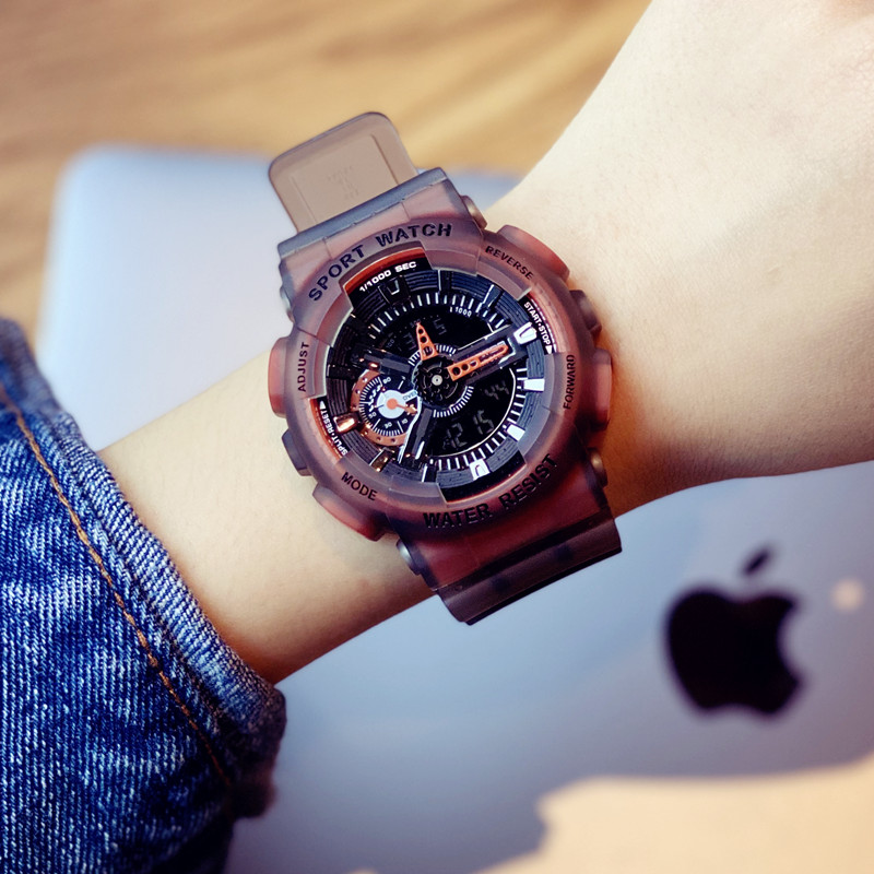 手表男2021年新款女学生初高中冰韧ins风机械运动潮流电子表防水
