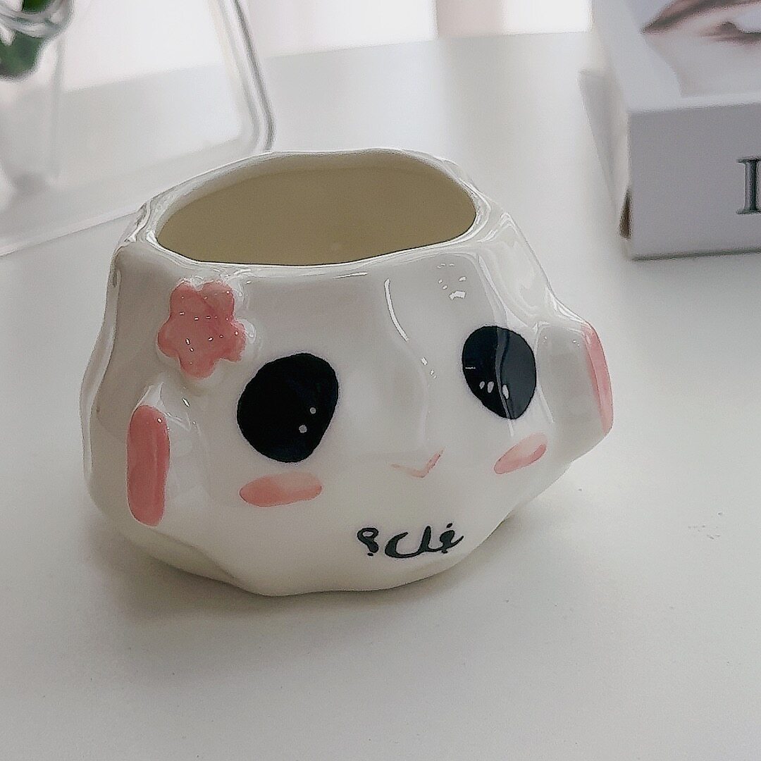 可爱卡通笑脸陶瓷甜品碗