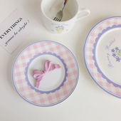 咖啡杯套装 可爱餐具早餐盘ins风高颜值少女心8寸圆盘点心陶瓷盘子