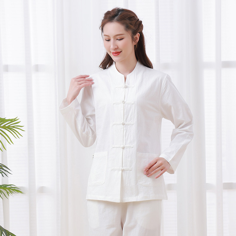 玄善男女唐装中国风中式禅修服居士服禅意纯棉禅修禅服打坐服套装