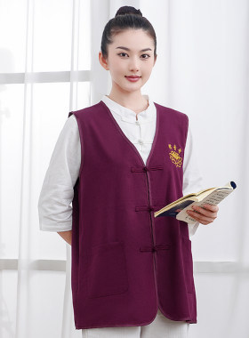 玄善亚麻寺庙马甲义工服