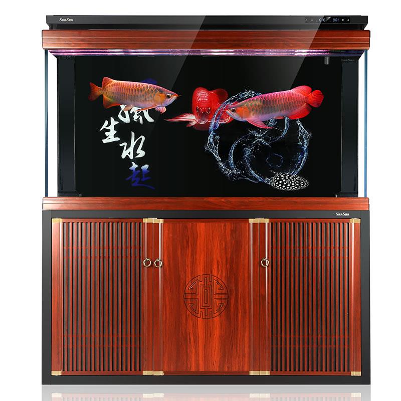 新款新款中式大型龙鱼缸超白玻璃水族箱客厅落地家用大缸包邮