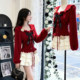 娃娃领蝴蝶结开衫 圣诞新年氛围感穿搭红色毛衣女冬季 2025新款 上衣