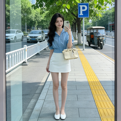 法式御姐轻熟风穿搭衬衣套装连衣裙子女2026新款气质收腰显瘦短裙
