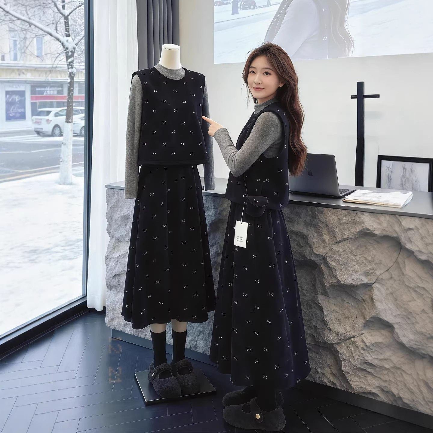 2026新款气质马甲连衣裙子女春季小香风漂亮显瘦穿搭叠穿套装长裙,女装/女士精品,连衣裙,淘宝优惠券,粉丝福利购,淘宝优惠卷