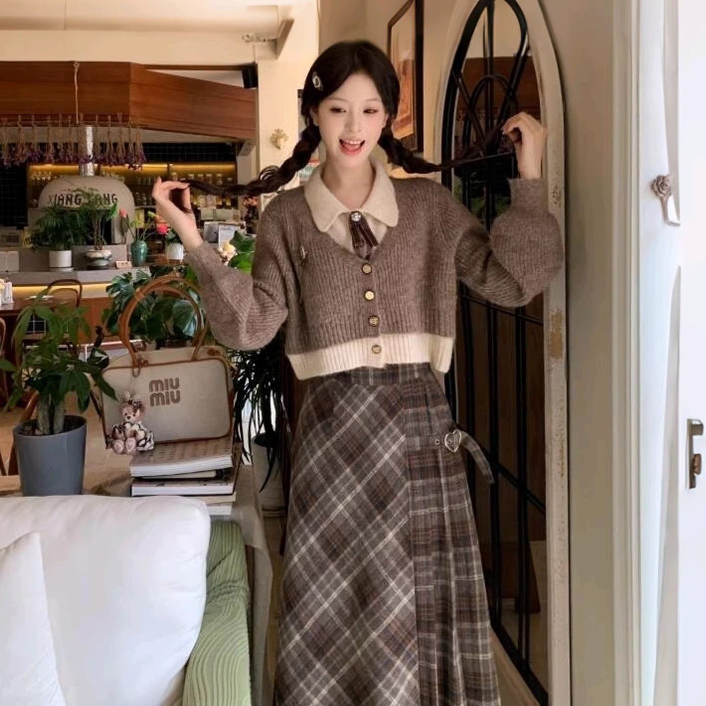 假两件POLO领复古美拉德翻领针织毛衣套装连衣裙子女冬季新款长裙,女装/女士精品,连衣裙,淘宝优惠券,粉丝福利购,淘宝优惠卷