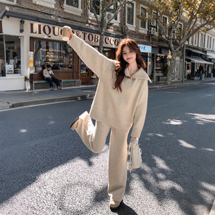 韩系初冬chic上衣女2025新款软糯慵懒风百搭宽松加厚外穿针织毛衣