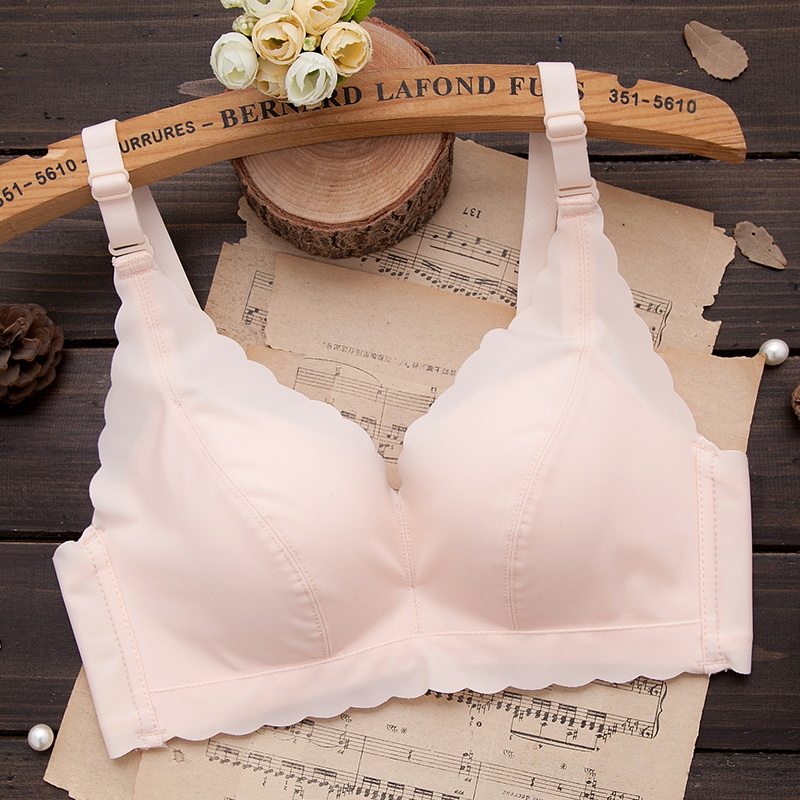 无磁内衣套装都市少女薄款学生丽人无痕无钢圈聚拢文胸大胸显小夏