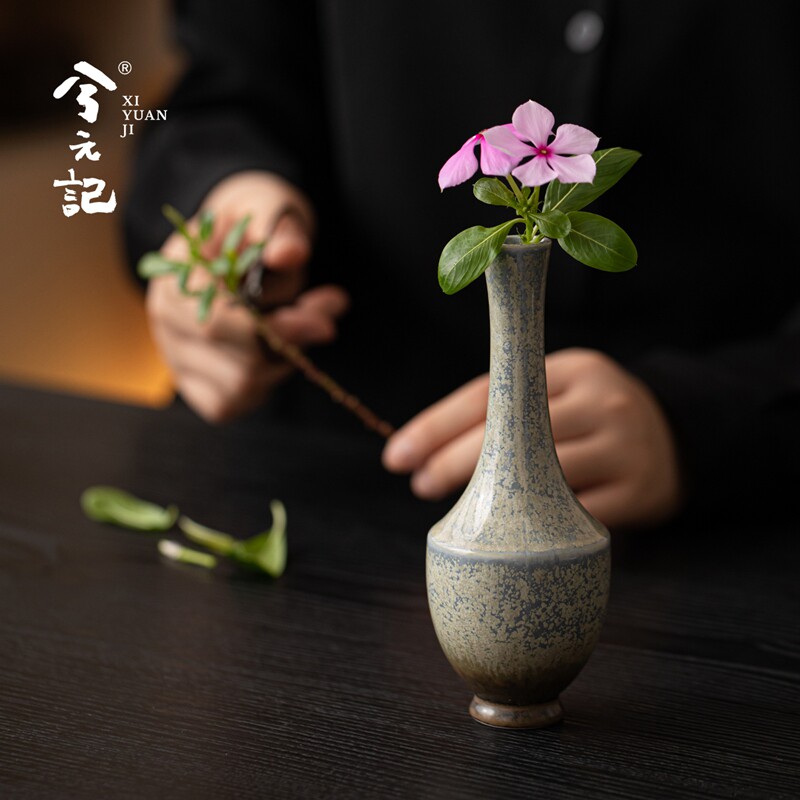 兮元记窑变陶瓷花瓶复古中式干花插花花器客厅茶室桌面装饰摆件