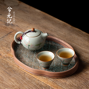 兮元记陶瓷泡茶壶手绘哥窑西施壶功夫茶具套组女士家用2025新款