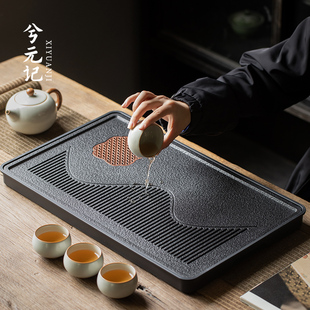 家用长方形大号茶盘密胺干泡茶台茶托盘轻奢高档功夫茶具2025新款
