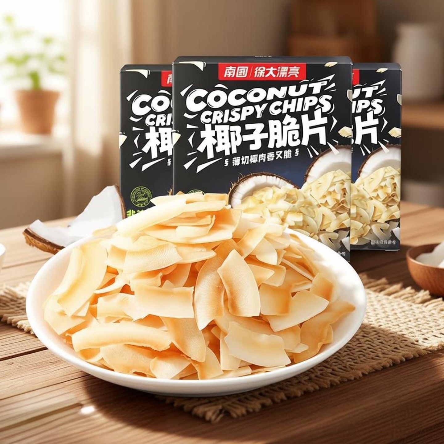 南国椰子脆片60g烤椰子片香脆椰片海南特产椰子零食小吃椰子肉干