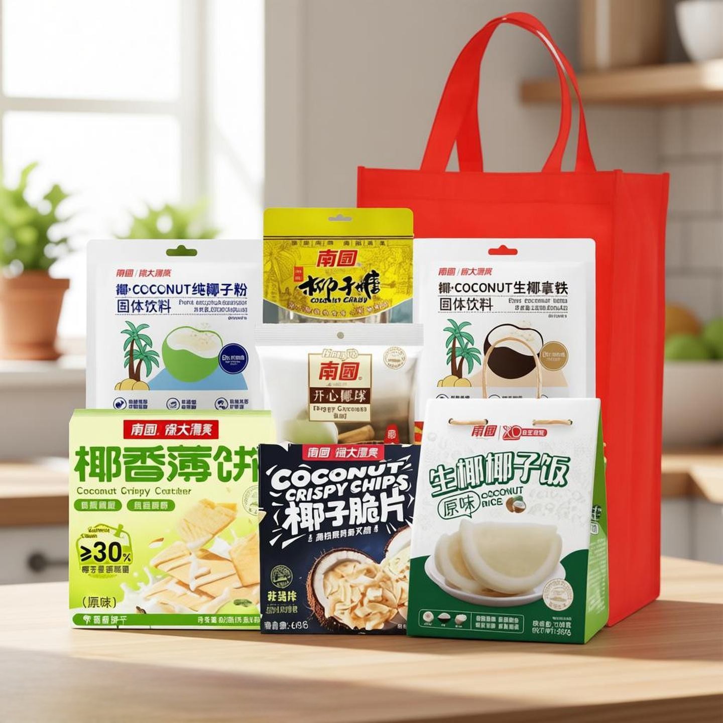 海南特产伴手礼南国大礼包椰香薄饼椰子糖果过年年货礼盒零食小吃