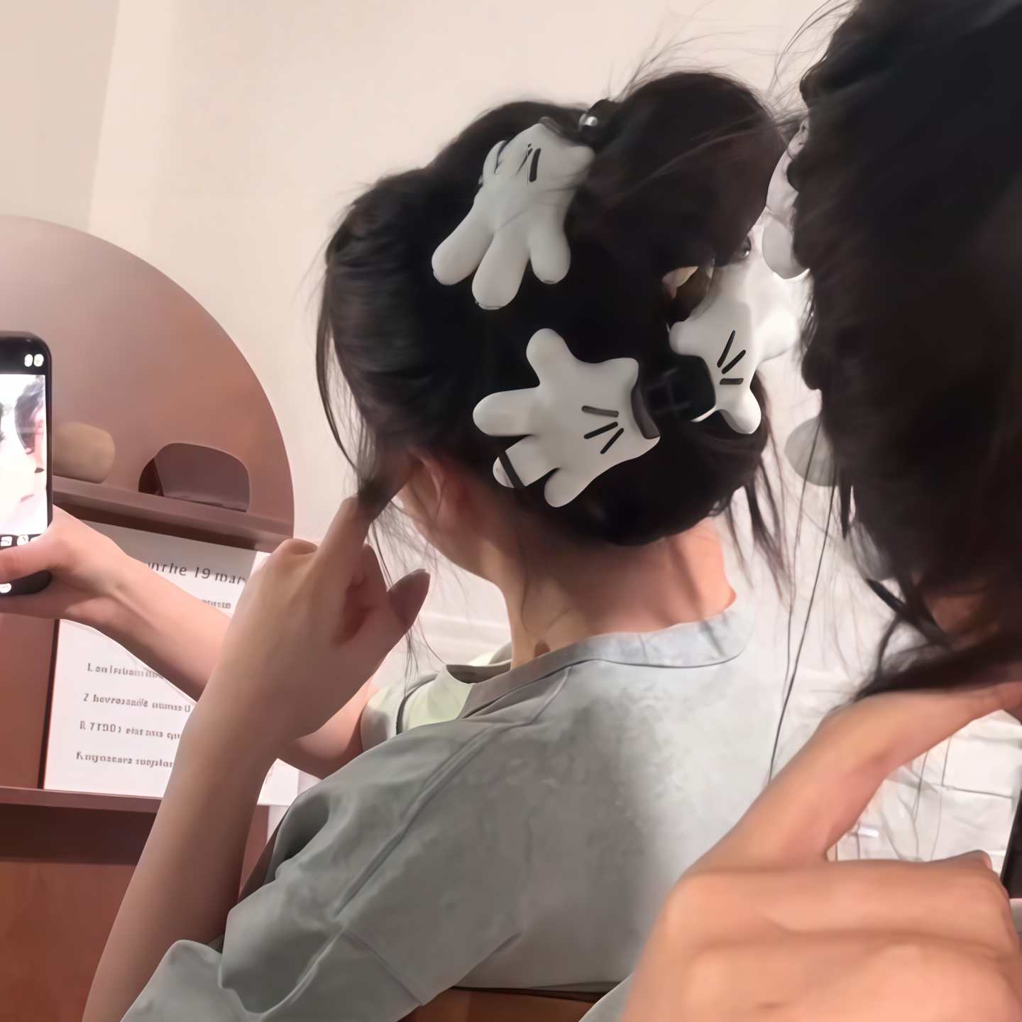 米奇抓夹后脑勺鲨鱼夹盘发发夹