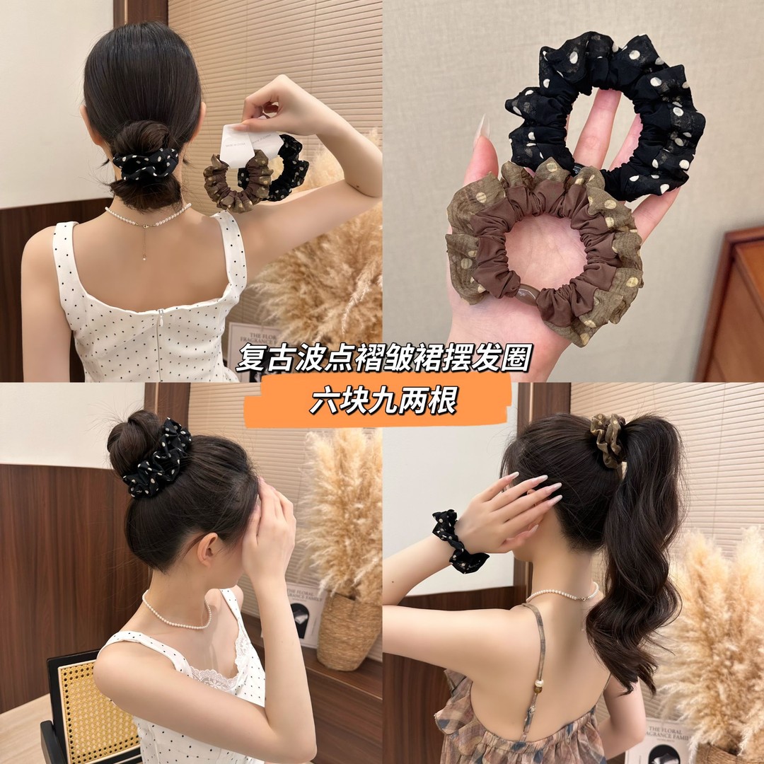 小肠发圈女高马尾皮筋头花头套