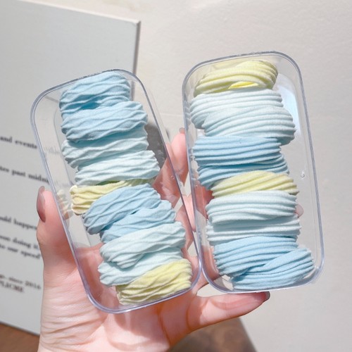 蓝色皮筋扎头女头绳可爱少女海盐蓝发绳高弹力耐用马尾发圈头饰