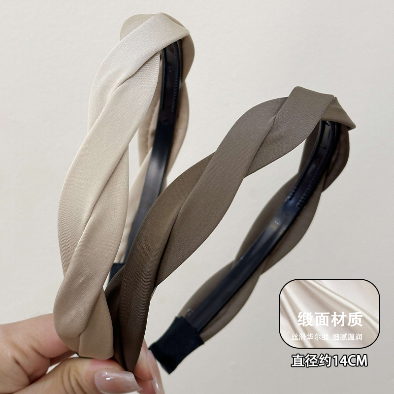 简约发卡洗脸用缎面麻花外出