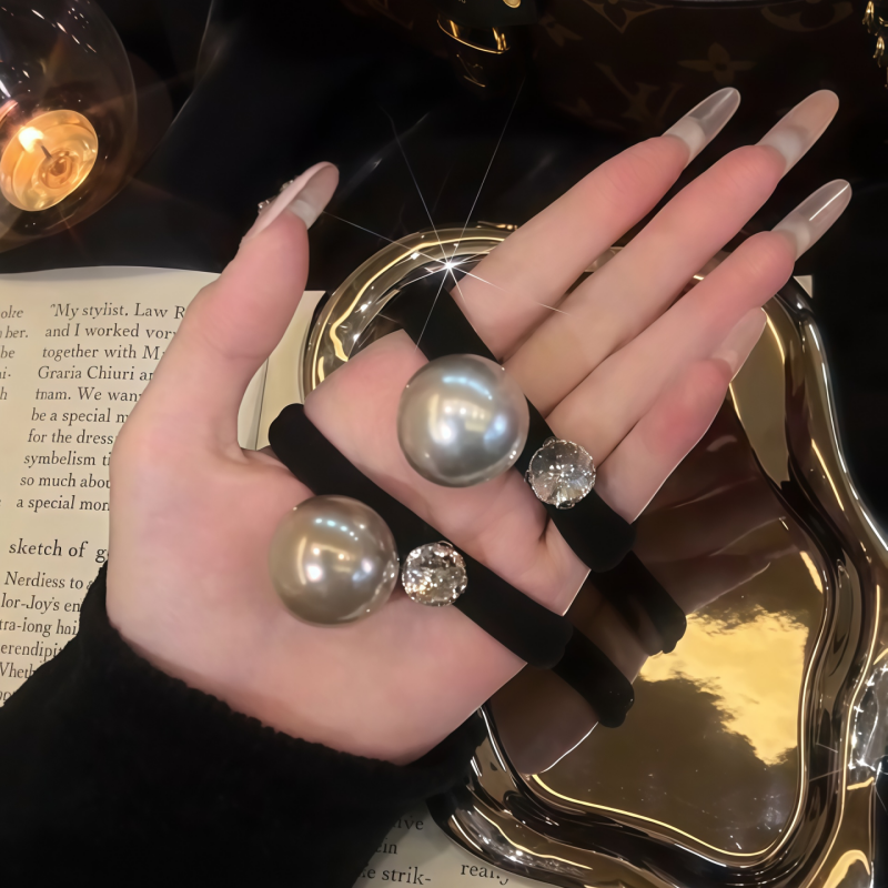 珍珠发圈女丸子头头饰扎高马尾发绳高弹力耐用皮筋头绳头花发饰,饰品/流行首饰/时尚饰品新,发饰,淘宝优惠券,粉丝福利购,淘宝优惠卷