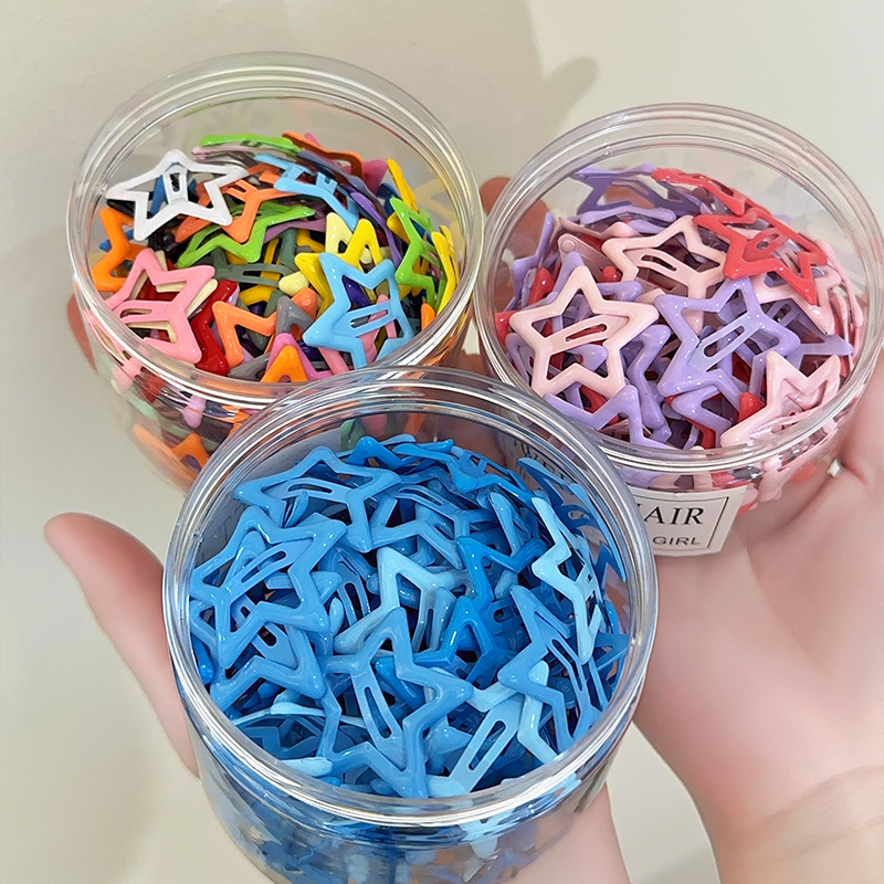 多巴胺彩色五角星星小发夹子