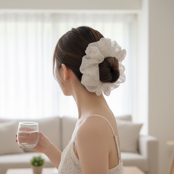 大肠发圈女头花发绳低马尾头饰