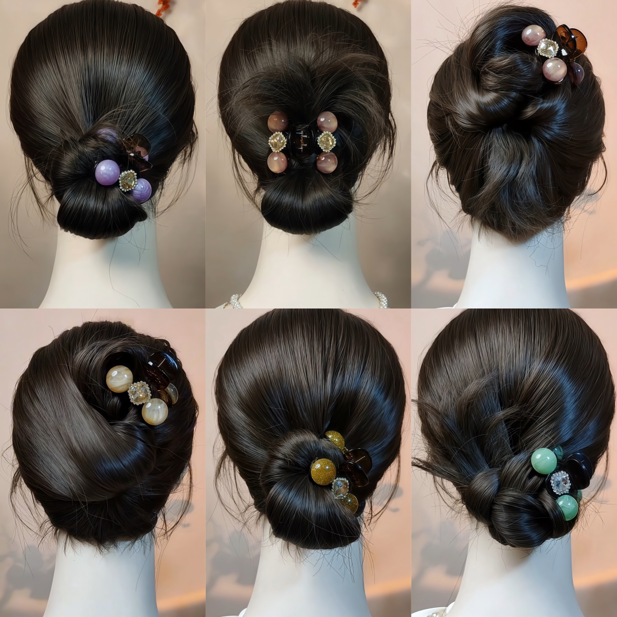 盘发小抓夹女后脑勺鲨鱼夹子头饰