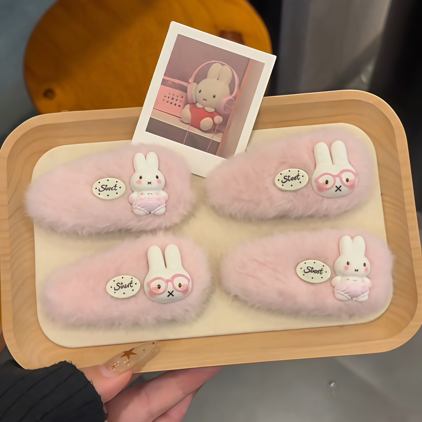 粉色毛绒可爱小兔子发夹女秋冬发卡学生卡通bb夹侧边刘海夹子头饰,饰品/流行首饰/时尚饰品新,发饰,淘宝优惠券,粉丝福利购,淘宝优惠卷