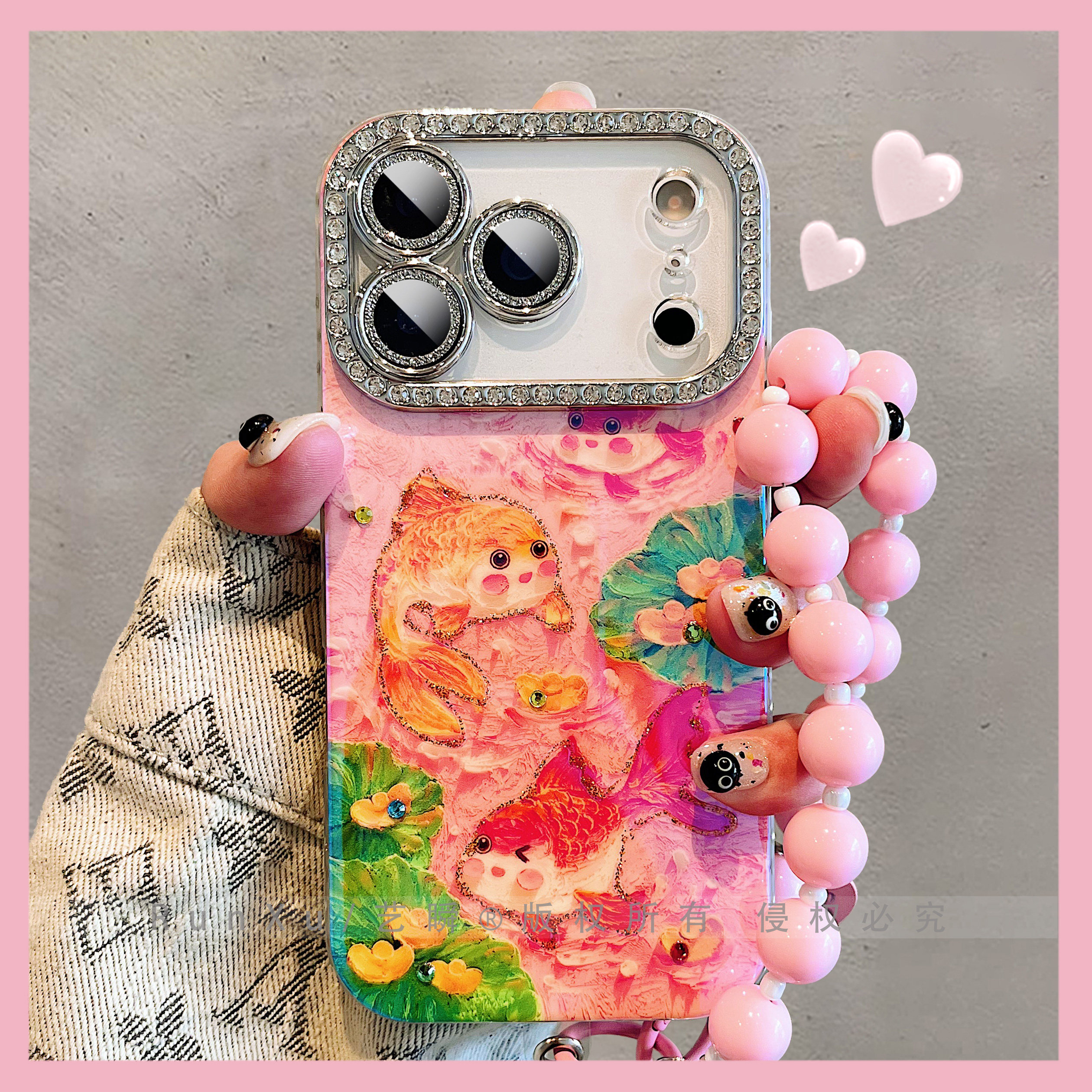 新中式好寓意国潮创意荷叶金鱼适用iPhone17ProMax苹果