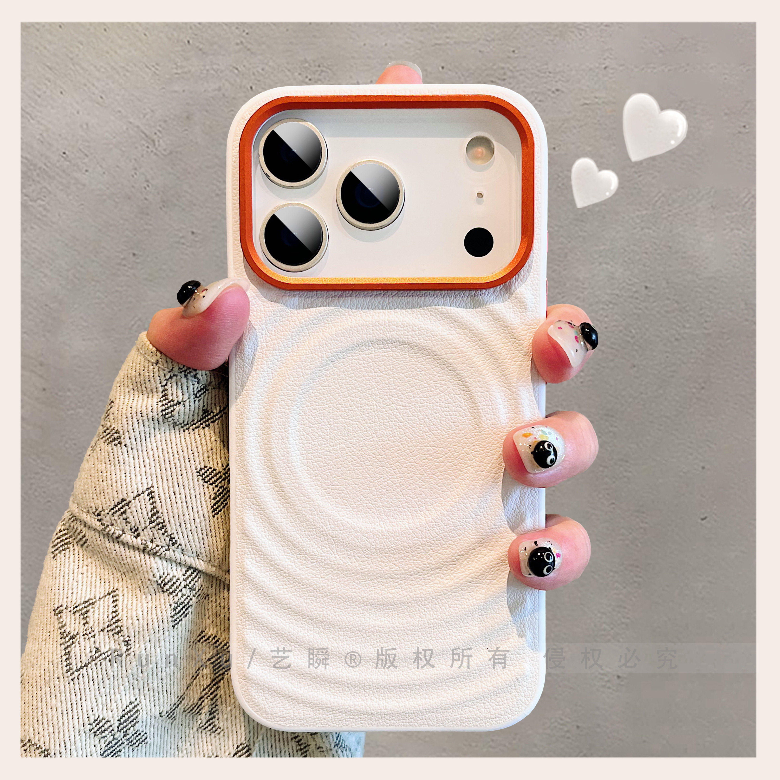 简约白时尚高级皮质波漾纹适用iPhone17promax手机壳真皮ip17苹果16pro强力磁吸15pm全包防摔14pro情侣保护壳,3C数码配件,手机保护套/壳,淘宝优惠券,粉丝福利购,淘宝优惠卷