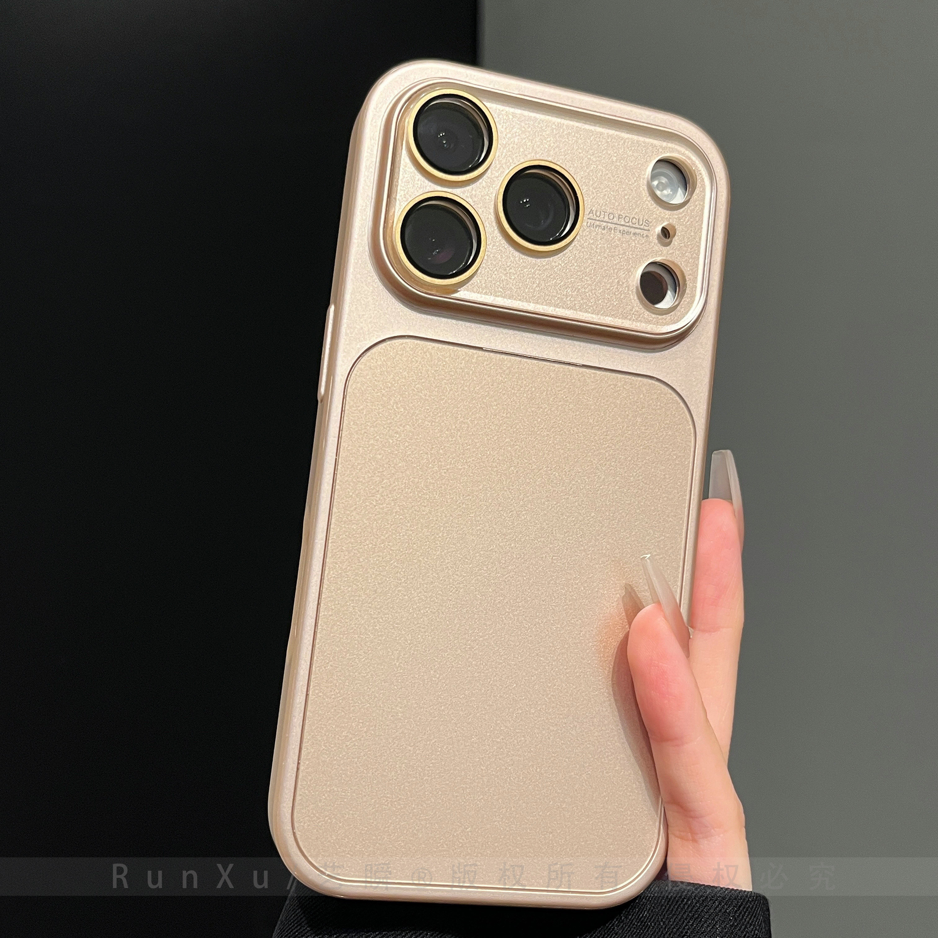 时尚高级香槟金AG微磨砂背板AI按键全包适用iPhone17ProMax手机壳苹果16pro自带镜头膜15情侣女款17pro保护套