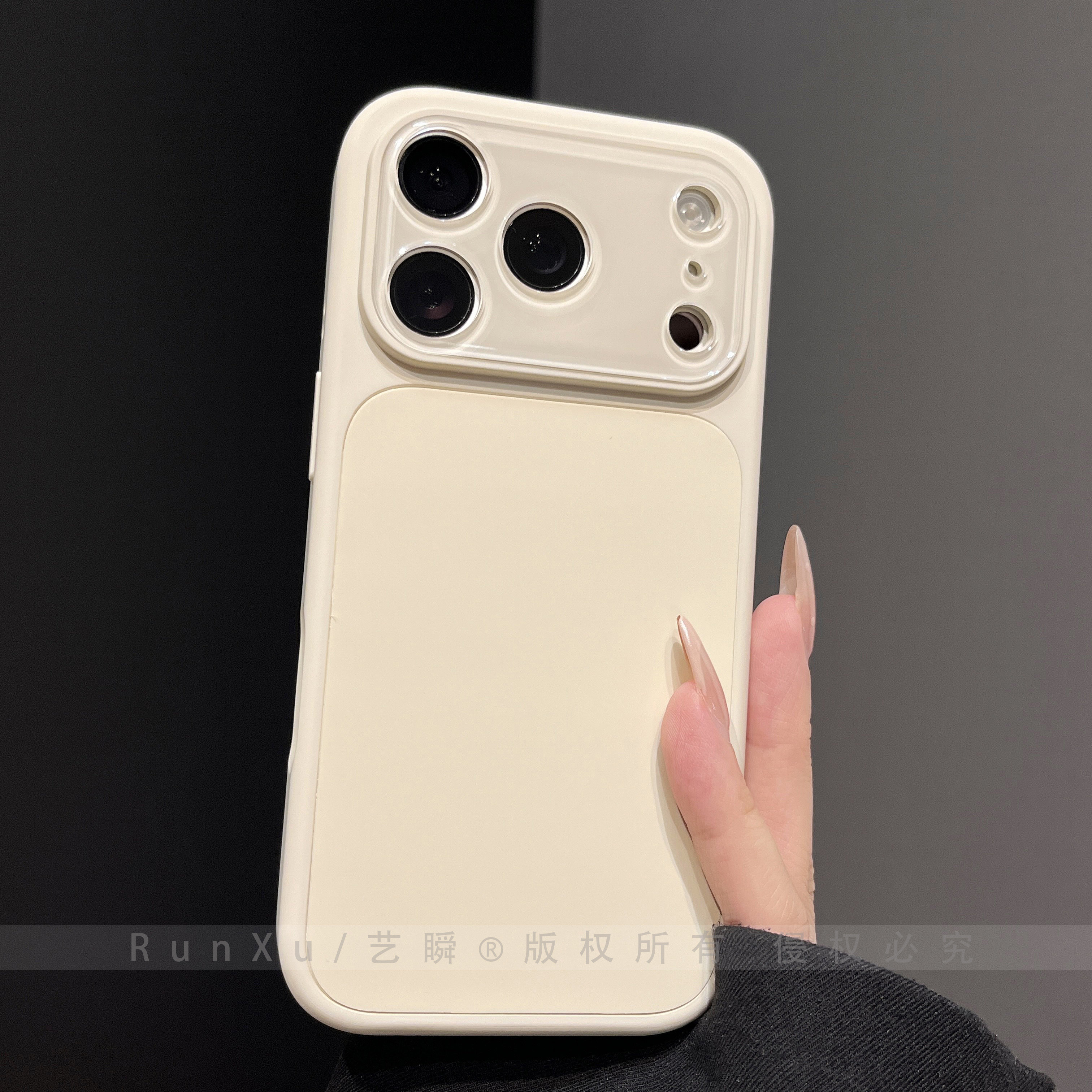 ins简约软糯古董白适用苹果17ProMax手机壳新款iPhon