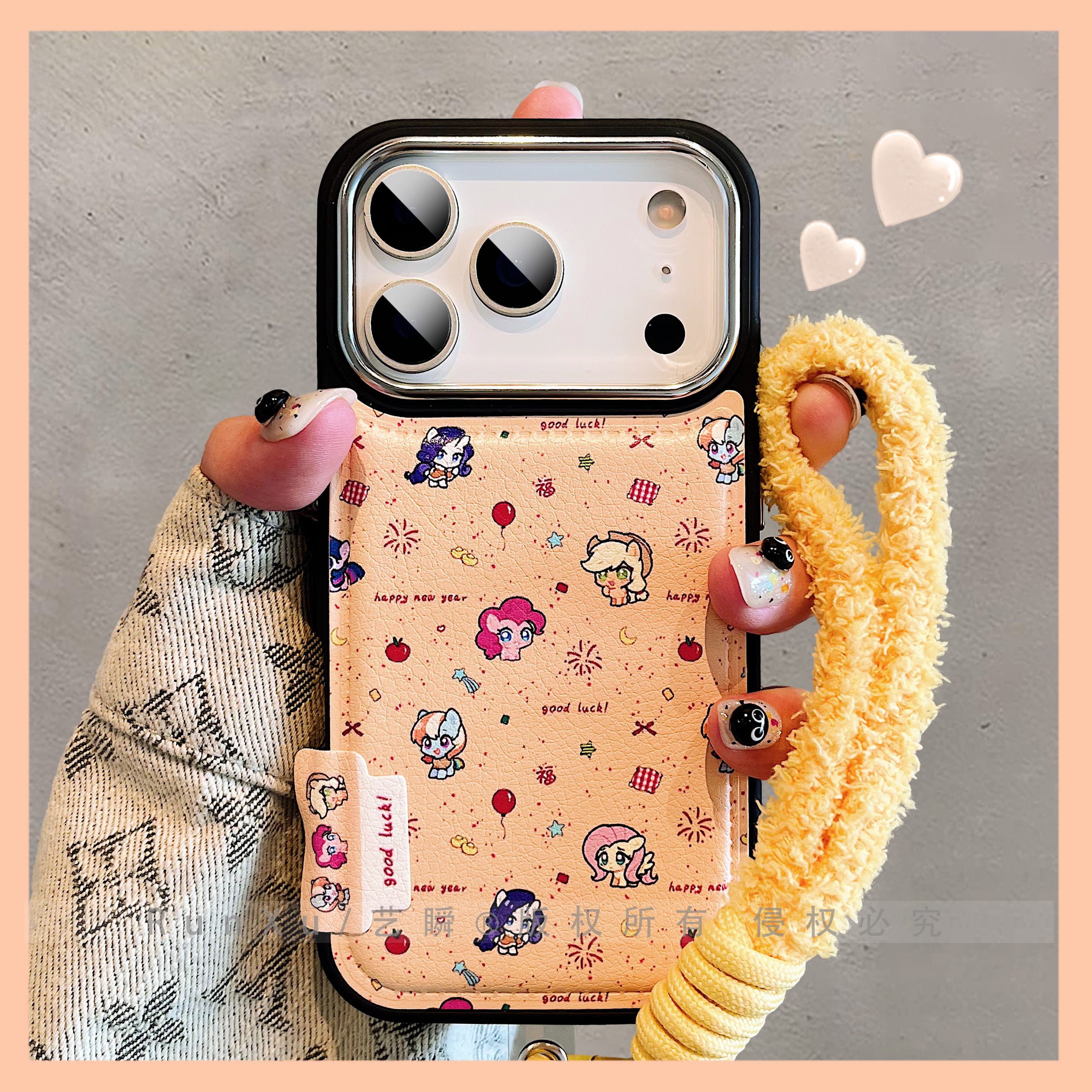 卡通动漫趣味ins风波点小马宝莉大家族适用iPhone17ProMax手机壳苹果16新款14黑框大孔15pro创意17防摔保护套