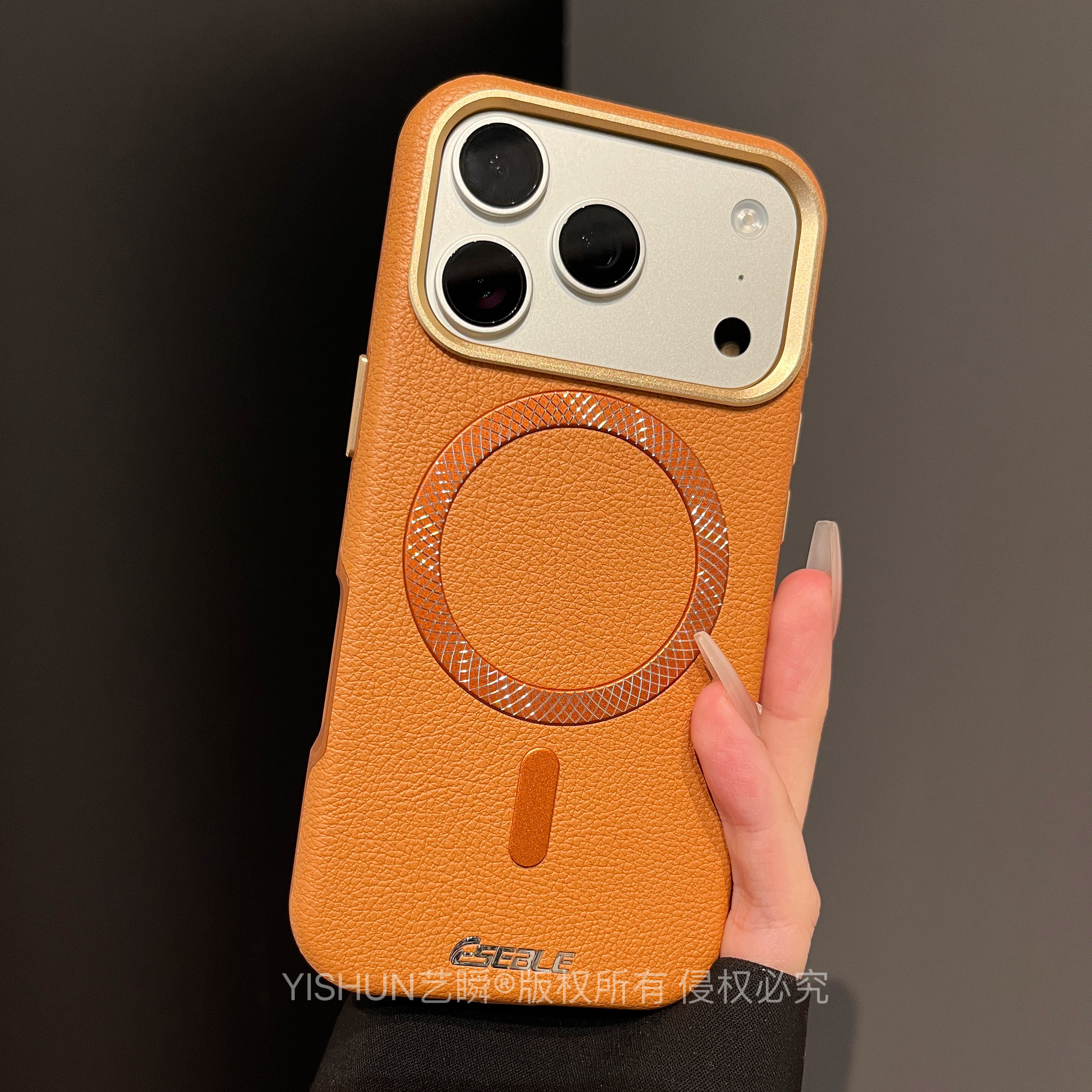 秋冬咖啡棕小众棱纹磁圈皮质荔枝纹适用iPhone17ProMax手机壳苹果16强力磁吸13金属镜框ip15独立按键14保护套,3C数码配件,手机保护套/壳,淘宝优惠券,粉丝福利购,淘宝优惠卷