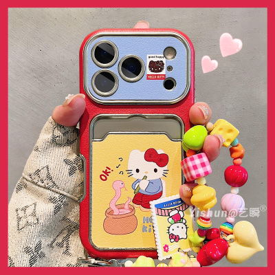 卡通趣味吹笛舞蛇kt适用iPhone17ProMax手机壳苹果16pro贴皮卡包大视窗13全包镜头15pro带挂绳14创意17保护套