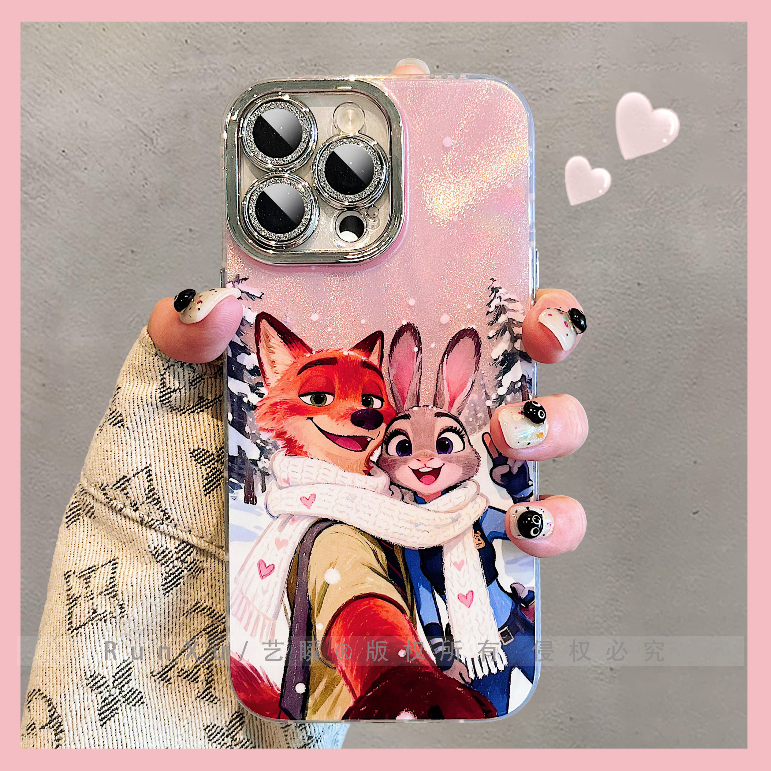 超火动漫冬季狐尼克与兔朱迪适用iPhone17ProMax手机壳苹果16pro新款15全包镜头13可爱14治愈17Air保护套