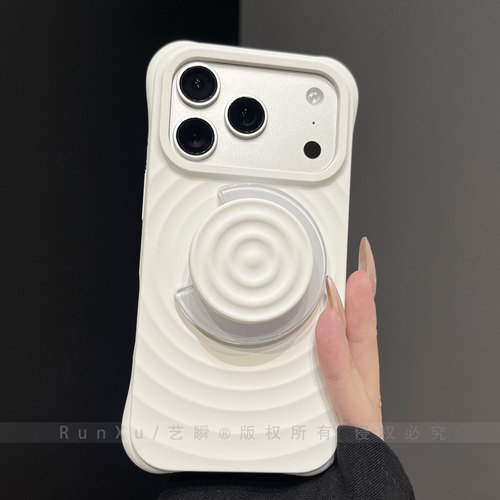 顶配版CA纯白色波漾壳适用苹果18promax磁吸手机壳iphone17pro液态硅胶15气囊支架14/13女款全包防摔16保护套