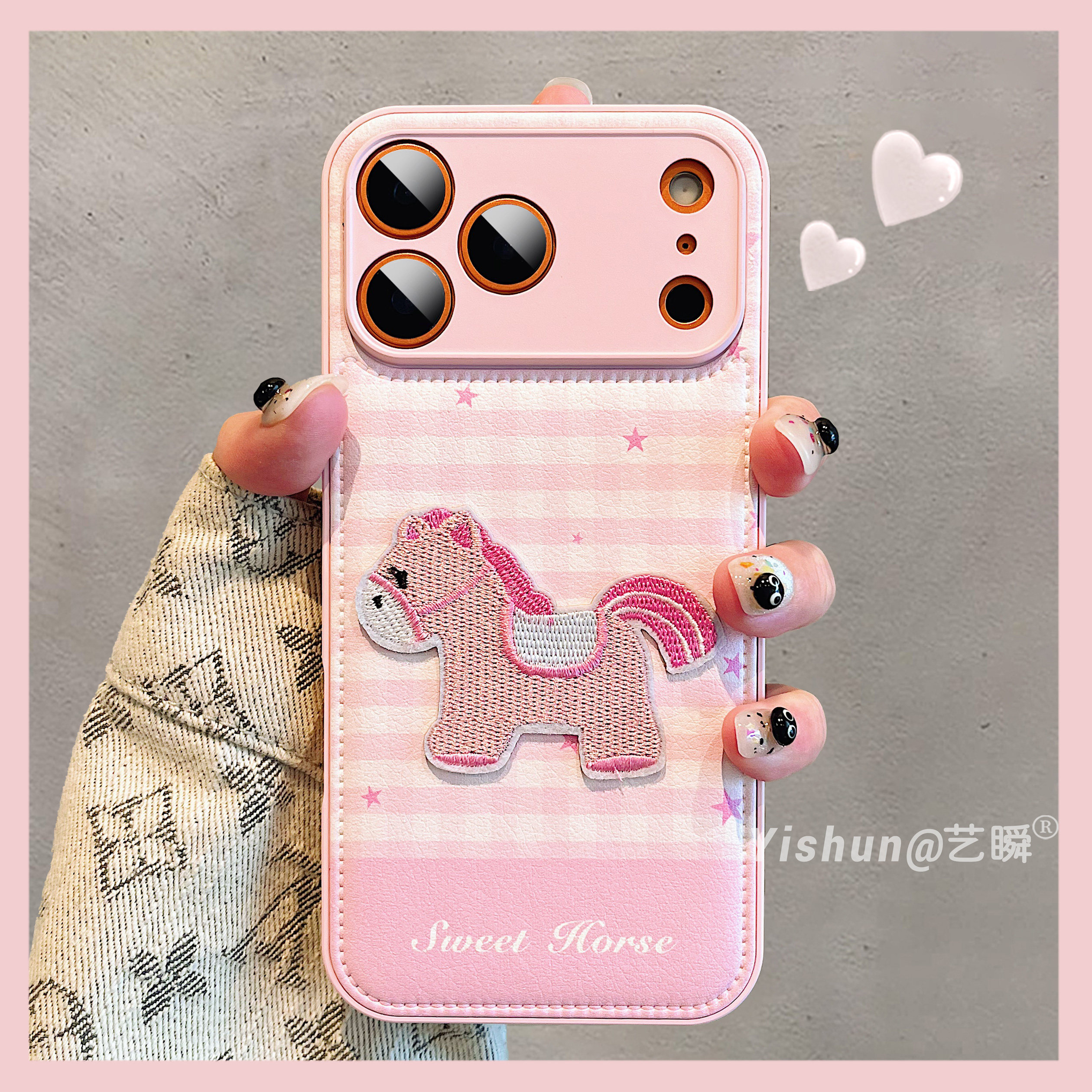秋冬新款粉嫩少女心卡通可爱小马适用iPhone17ProMax手