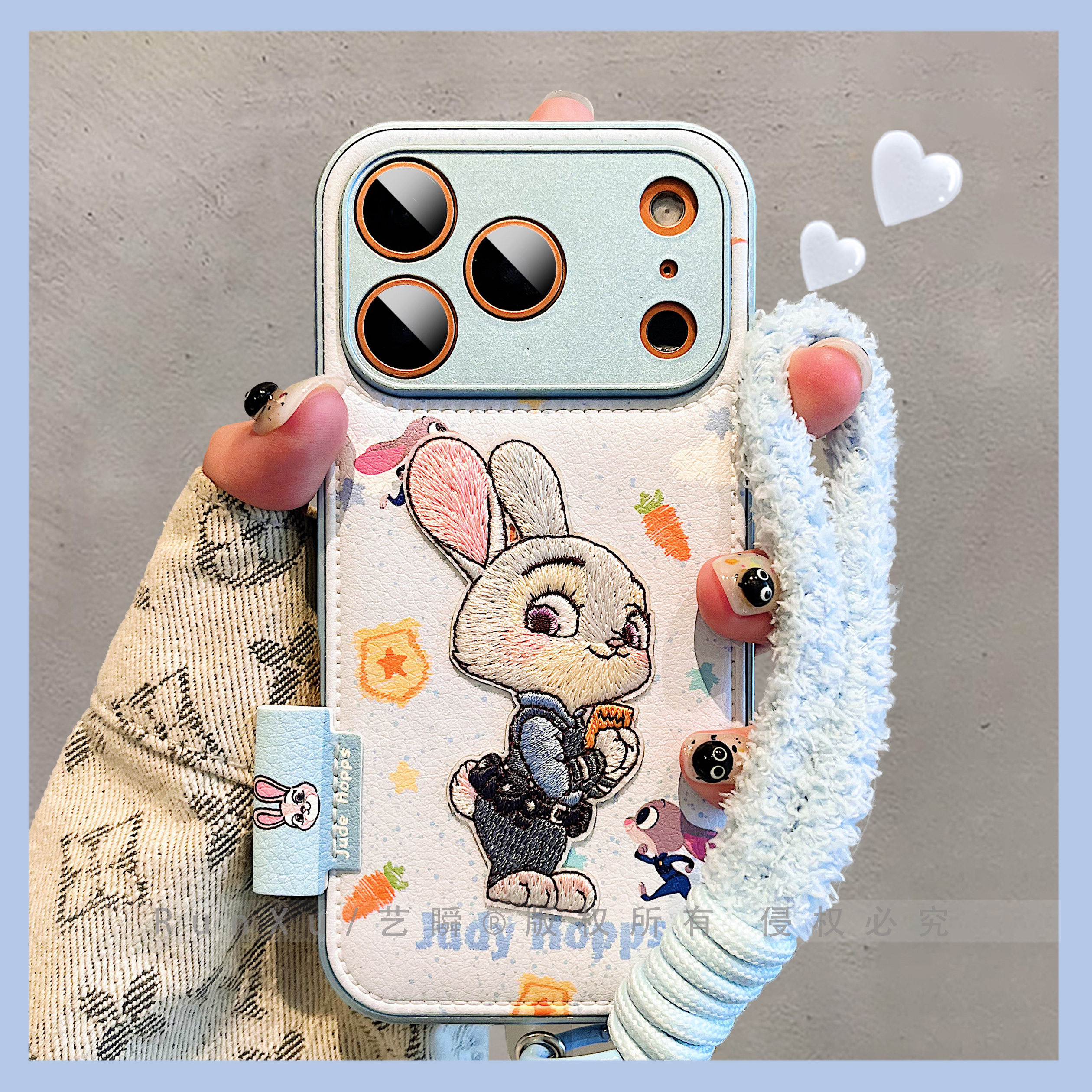 皮质刺绣可爱尼克朱迪适用iPhone17ProMax手机壳苹果ip16pro新款14精孔全包15pro疯狂动物城13pm巨好看保护套