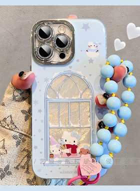 冬日趣味卡通卖火柴的Kitty猫适用iPhone17ProMax手机壳15苹果ip16pro硅胶镜头全包15新款13pm创意ip14保护套