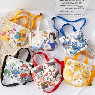 六一儿童节幼儿园手提时尚斜跨多巴胺卡通女童日常通勤手拎帆布包