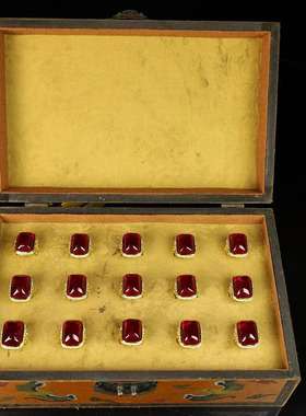 罕见鎏金镶嵌一盒古董文玩纯铜