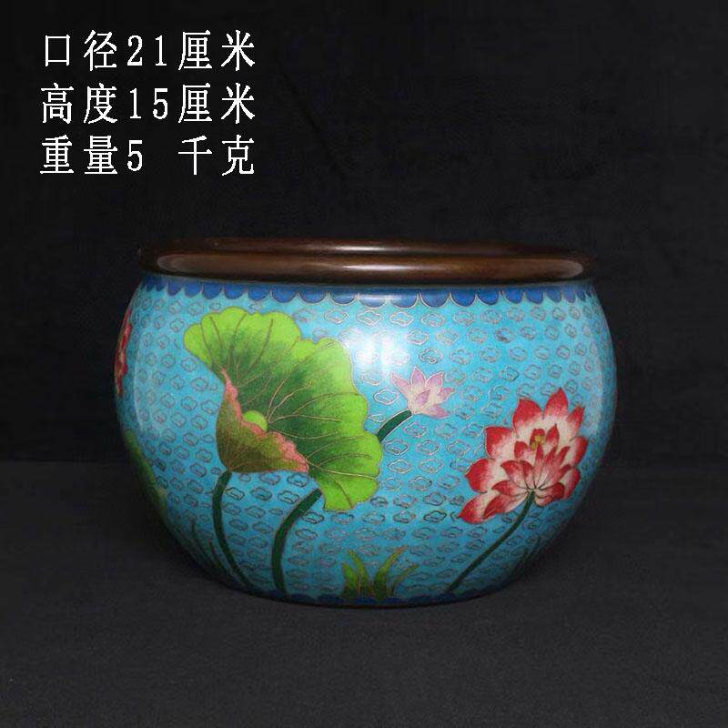 纯铜掐丝景泰蓝桌面摆件古董文玩