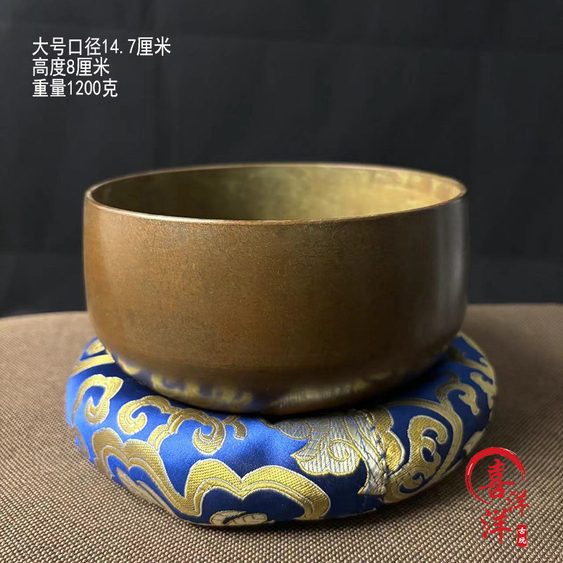 古董文玩纯铜黄铜响音钵碗颂钵采耳碗瑜伽钵疗愈钵摆件老物件