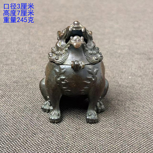 古董文玩纯铜迷你望天吼熏香炉家用桌面檀香铜小香炉祥云香香粉炉