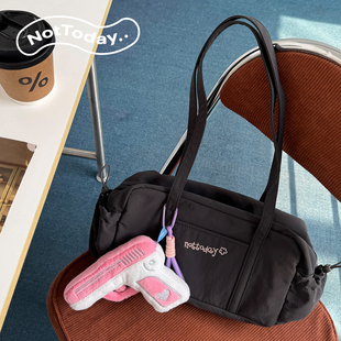 NotToday花花保龄球包刺绣单肩包大容量慵懒风通勤包原创简约女包