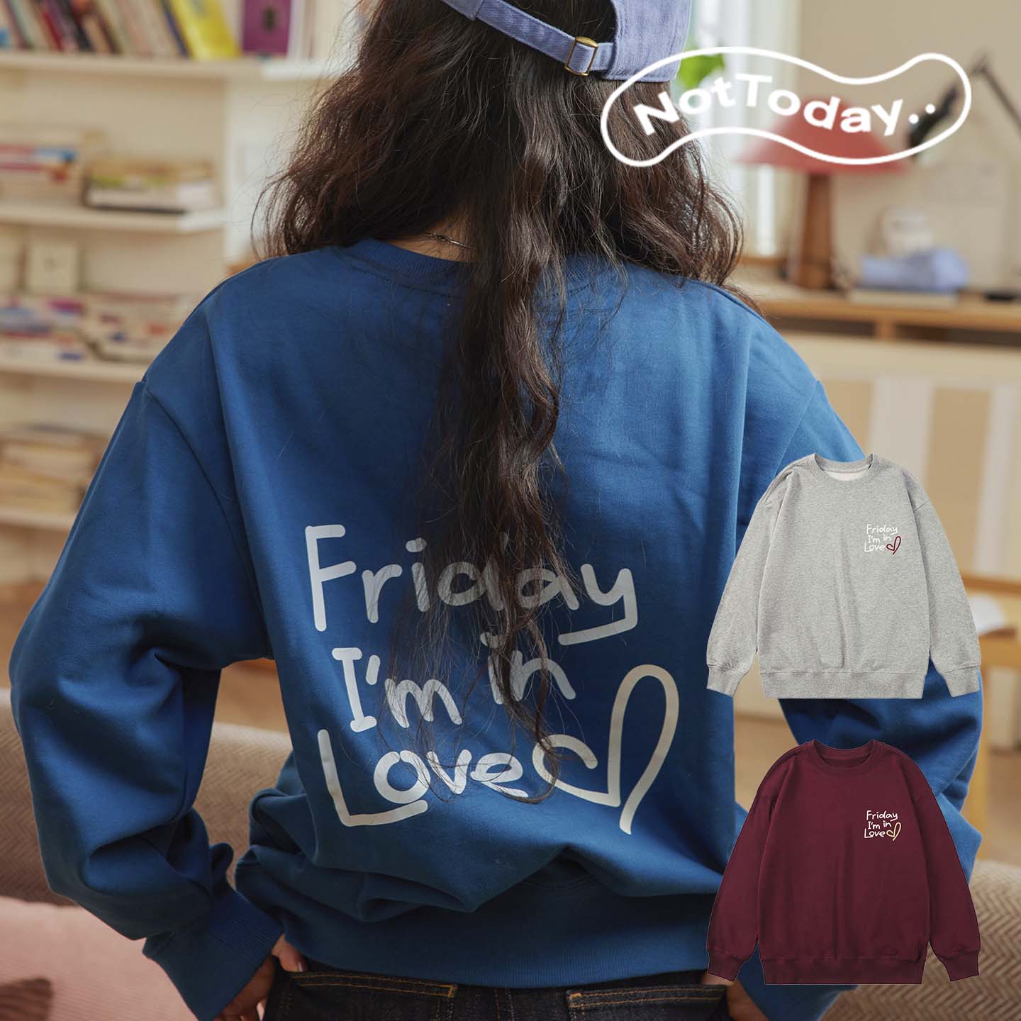 NotToday圆领纯棉卫衣卫衣