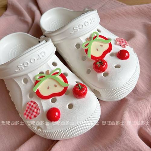 可爱蝴蝶结洞洞鞋鞋面装饰