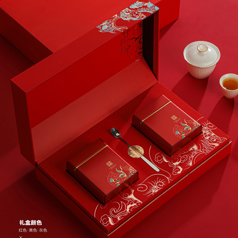 祥瑞 茶叶包装盒空礼盒高档红茶绿茶通用2罐4罐茶叶礼盒装空盒图片